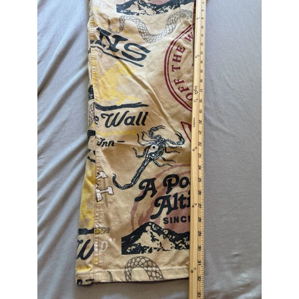 Vans Pants Mens 34 Drill Chore Carpenter All Over Print Loose Fit Off The Wall